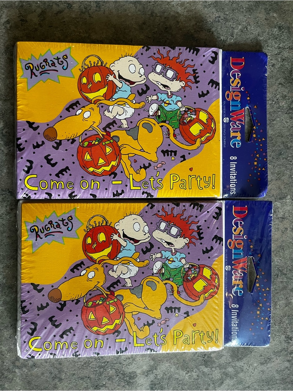 American Greetings Rugrats Halloween Invitations - Purple & Yellow 16 in total